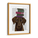 Brown Labrador Y Libros - Fab Funky | Cuadro decorativo de Canvas Lab