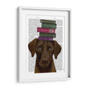 Brown Labrador Y Libros - Fab Funky | Cuadro decorativo de Canvas Lab