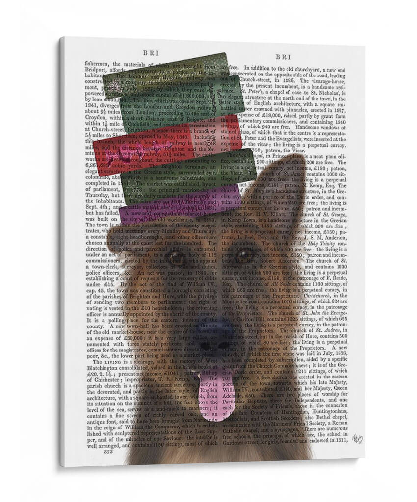 Pastor Alemán Y Libros - Fab Funky | Cuadro decorativo de Canvas Lab
