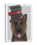 Pastor Alemán Y Libros - Fab Funky | Cuadro decorativo de Canvas Lab