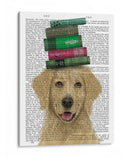 Golden Retriever Y Libros - Fab Funky | Cuadro decorativo de Canvas Lab
