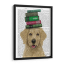 Golden Retriever Y Libros - Fab Funky | Cuadro decorativo de Canvas Lab