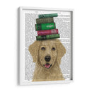 Golden Retriever Y Libros - Fab Funky | Cuadro decorativo de Canvas Lab