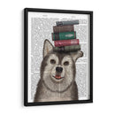 Husky Y Libros - Fab Funky | Cuadro decorativo de Canvas Lab