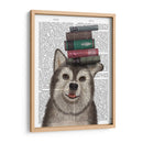 Husky Y Libros - Fab Funky | Cuadro decorativo de Canvas Lab