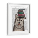 Husky Y Libros - Fab Funky | Cuadro decorativo de Canvas Lab