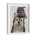 Husky Y Libros - Fab Funky | Cuadro decorativo de Canvas Lab