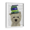 Westie Y Libros - Fab Funky | Cuadro decorativo de Canvas Lab