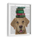 Labrador Amarillo Y Libros. - Fab Funky | Cuadro decorativo de Canvas Lab