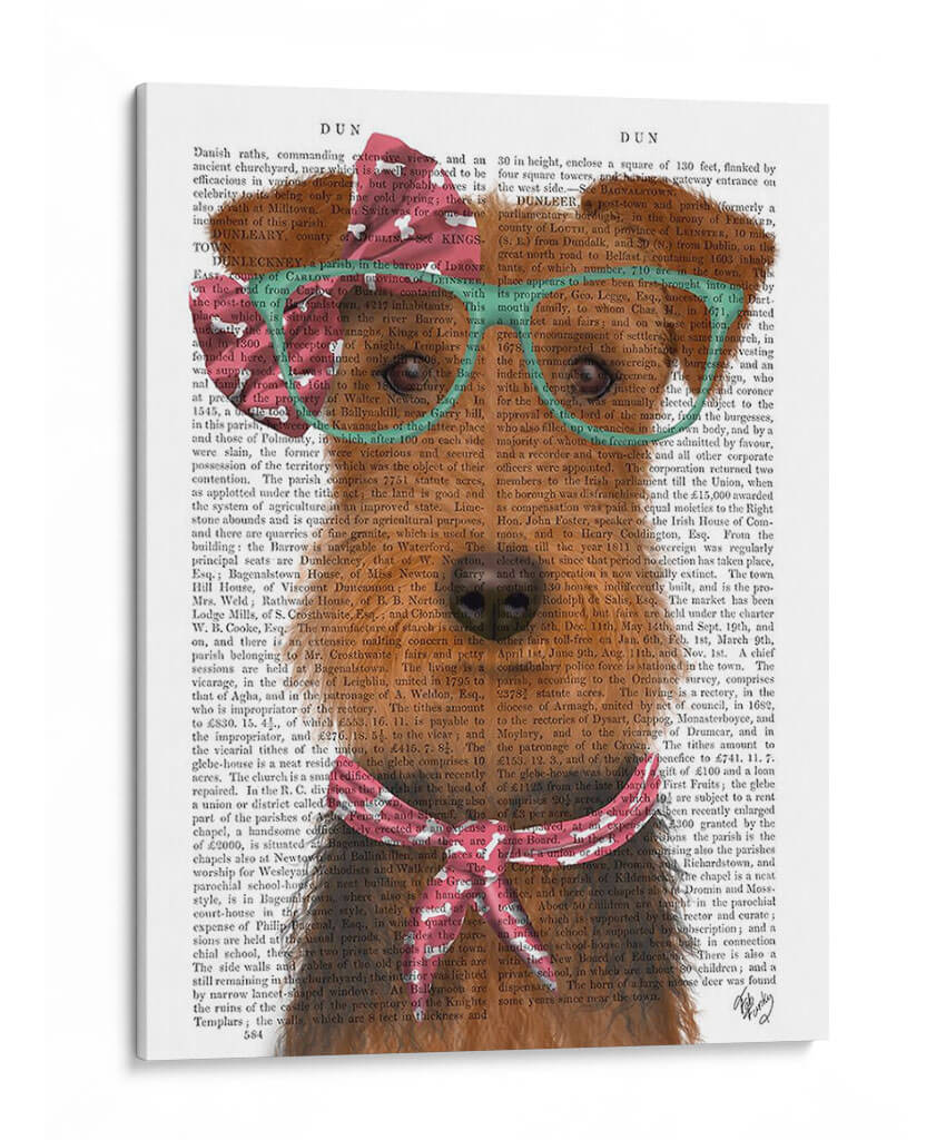 Airedale Con Gafas Y Bufanda. - Fab Funky | Cuadro decorativo de Canvas Lab