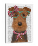 Airedale Con Gafas Y Bufanda. - Fab Funky | Cuadro decorativo de Canvas Lab
