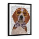 Beagle Con Gafas Y Pajarita. - Fab Funky | Cuadro decorativo de Canvas Lab