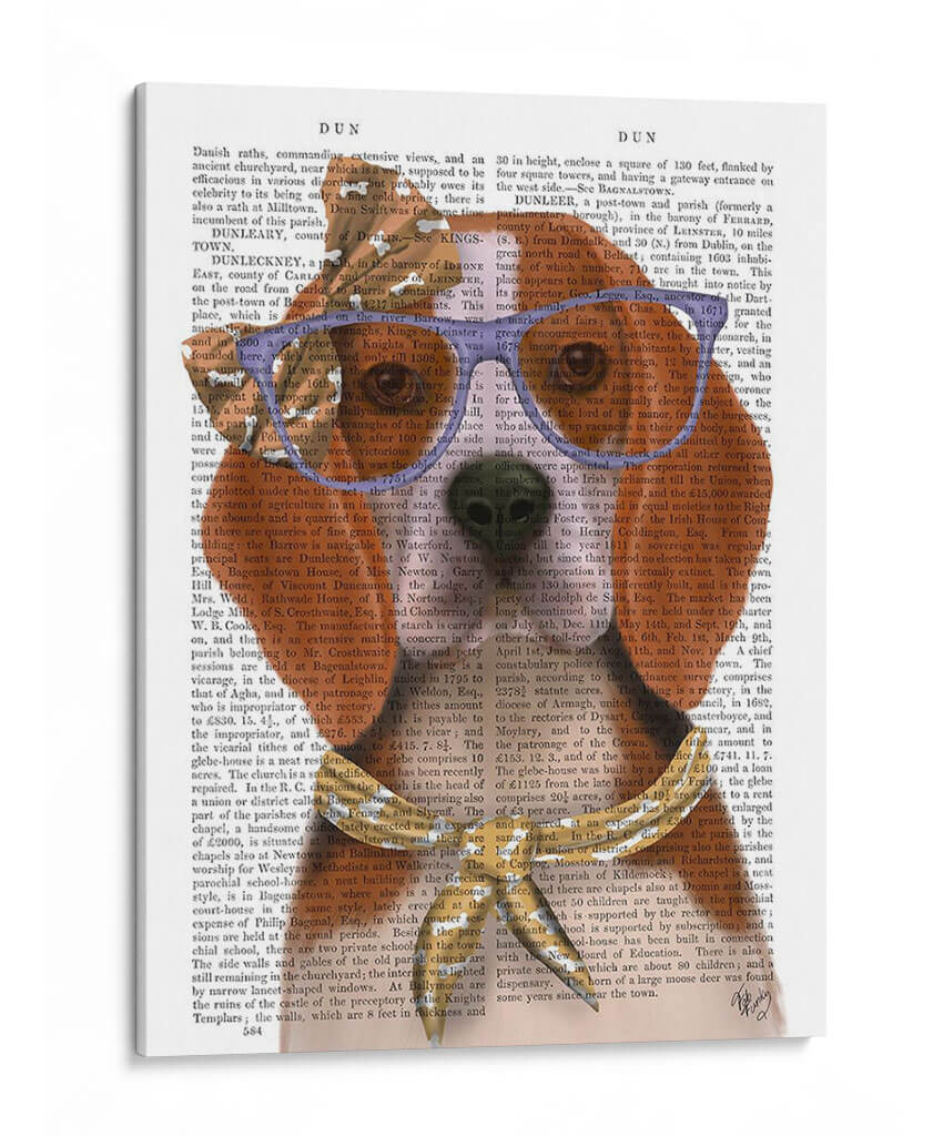 Beagle Con Gafas Y Bufanda. - Fab Funky | Cuadro decorativo de Canvas Lab