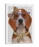 Beagle Con Gafas Y Bufanda. - Fab Funky | Cuadro decorativo de Canvas Lab