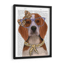 Beagle Con Gafas Y Bufanda. - Fab Funky | Cuadro decorativo de Canvas Lab