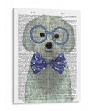 Bichon Frise Con Gafas Y Pajarita. - Fab Funky | Cuadro decorativo de Canvas Lab