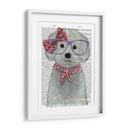 Bichon Frise Con Gafas Y Bufanda. - Fab Funky | Cuadro decorativo de Canvas Lab
