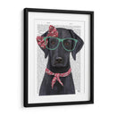Labrador Negro Con Gafas Y Bufanda. - Fab Funky | Cuadro decorativo de Canvas Lab
