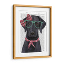 Labrador Negro Con Gafas Y Bufanda. - Fab Funky | Cuadro decorativo de Canvas Lab