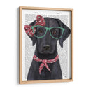 Labrador Negro Con Gafas Y Bufanda. - Fab Funky | Cuadro decorativo de Canvas Lab
