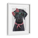 Labrador Negro Con Gafas Y Bufanda. - Fab Funky | Cuadro decorativo de Canvas Lab