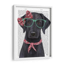 Labrador Negro Con Gafas Y Bufanda. - Fab Funky | Cuadro decorativo de Canvas Lab