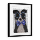Border Collie, Blanco Y Negro, Con Gafas Y Pajarita. - Fab Funky | Cuadro decorativo de Canvas Lab