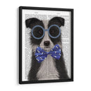 Border Collie, Blanco Y Negro, Con Gafas Y Pajarita. - Fab Funky | Cuadro decorativo de Canvas Lab