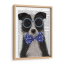 Border Collie, Blanco Y Negro, Con Gafas Y Pajarita. - Fab Funky | Cuadro decorativo de Canvas Lab