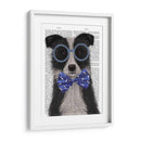 Border Collie, Blanco Y Negro, Con Gafas Y Pajarita. - Fab Funky | Cuadro decorativo de Canvas Lab