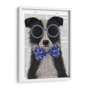 Border Collie, Blanco Y Negro, Con Gafas Y Pajarita. - Fab Funky | Cuadro decorativo de Canvas Lab
