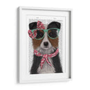 Border Collie, Tricolor, Con Gafas Y Bufanda. - Fab Funky | Cuadro decorativo de Canvas Lab