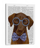Labrador De Chocolate Con Gafas Y Pajarita. - Fab Funky | Cuadro decorativo de Canvas Lab