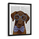 Labrador De Chocolate Con Gafas Y Pajarita. - Fab Funky | Cuadro decorativo de Canvas Lab