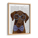 Labrador De Chocolate Con Gafas Y Pajarita. - Fab Funky | Cuadro decorativo de Canvas Lab