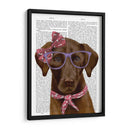 Labrador De Chocolate Con Gafas Y Bufanda. - Fab Funky | Cuadro decorativo de Canvas Lab