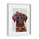 Labrador De Chocolate Con Gafas Y Bufanda. - Fab Funky | Cuadro decorativo de Canvas Lab