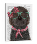 Cockerpoo, Negro, Con Gafas Y Bufanda. - Fab Funky | Cuadro decorativo de Canvas Lab