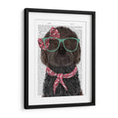 Cockerpoo, Negro, Con Gafas Y Bufanda. - Fab Funky | Cuadro decorativo de Canvas Lab
