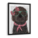 Cockerpoo, Negro, Con Gafas Y Bufanda. - Fab Funky | Cuadro decorativo de Canvas Lab