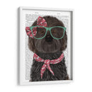 Cockerpoo, Negro, Con Gafas Y Bufanda. - Fab Funky | Cuadro decorativo de Canvas Lab