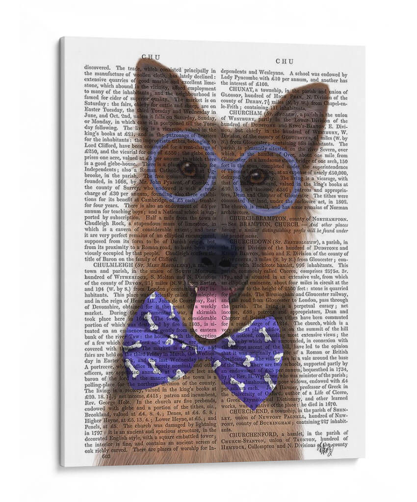 Pastor Alemán Con Gafas Y Pajarita. - Fab Funky | Cuadro decorativo de Canvas Lab