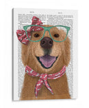 Golden Retriever, Gafas Y Bufanda - Fab Funky | Cuadro decorativo de Canvas Lab