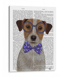 Jack Russell Con Gafas Y Pajarita. - Fab Funky | Cuadro decorativo de Canvas Lab