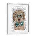 Labradoodle, Crema, Con Gafas Y Pajarita - Fab Funky | Cuadro decorativo de Canvas Lab