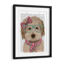 Labradoodle, Crema, Con Gafas Y Bufanda. - Fab Funky | Cuadro decorativo de Canvas Lab