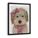 Labradoodle, Crema, Con Gafas Y Bufanda. - Fab Funky | Cuadro decorativo de Canvas Lab