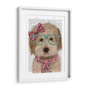 Labradoodle, Crema, Con Gafas Y Bufanda. - Fab Funky | Cuadro decorativo de Canvas Lab