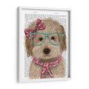 Labradoodle, Crema, Con Gafas Y Bufanda. - Fab Funky | Cuadro decorativo de Canvas Lab