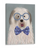 Viejo Perro Pastor Inglés Con Gafas Y Pajarita - Fab Funky | Cuadro decorativo de Canvas Lab